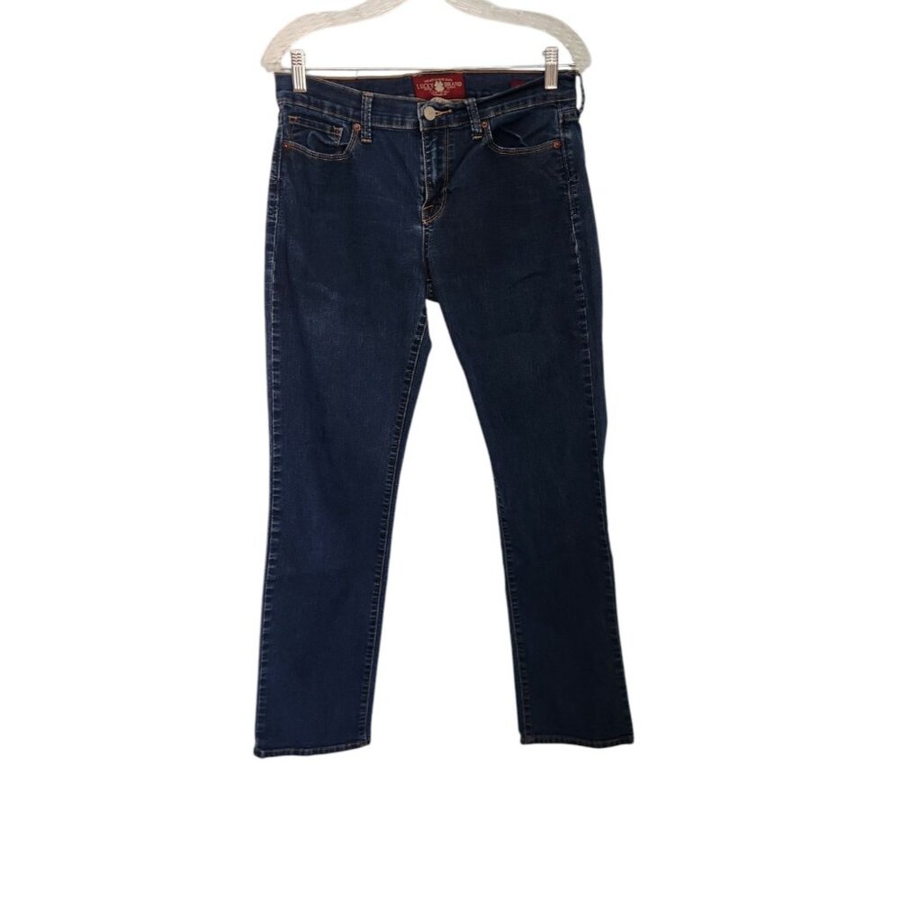Lucky‎ Brand Sophia Straight Ankle Jeans Dark Blue Denim Womens 10/30 30x29.5